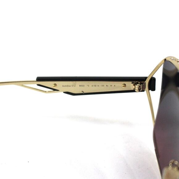 Dior ArchiDior S1U Oversized Sunglasses NEW 61mm Gold Square Purple Gradient main image 7